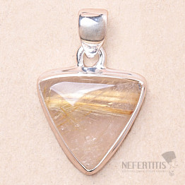 Sagenite crystal with rutile pendant silver Ag 925 P2156