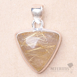 Sagenite crystal with rutile pendant silver Ag 925 P2157