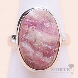 Tourmaline rubellite in crystal raw ring silver Ag 925 R216