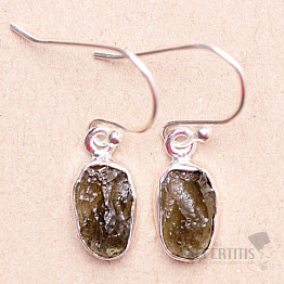 Moldavite silver earrings Ag 925 E225