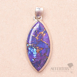 Turquoise purple pendant silver Ag 925 P2292