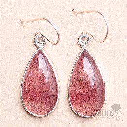 Strawberry crystal earrings silver Ag 925 E231