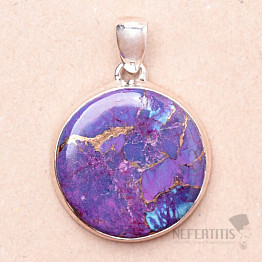 Turquoise purple pendant silver Ag 925 P2333