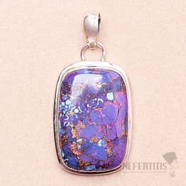 Turquoise purple pendant silver Ag 925 P2360