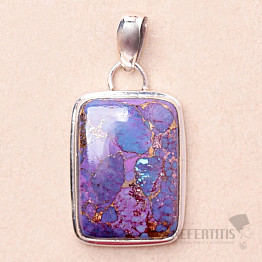 Turquoise purple pendant silver Ag 925 P2363