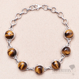 Tiger eye bracelet silver Ag 925 B238