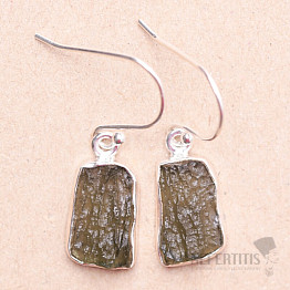 Moldavite silver earrings Ag 925 E239