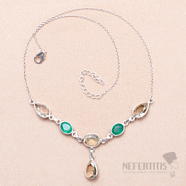 Green amethyst - prasiolite necklace silver Ag 925 24983