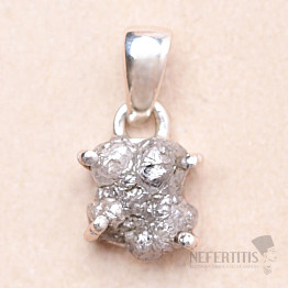 Diamond natural raw pendant silver Ag 925 LOT25