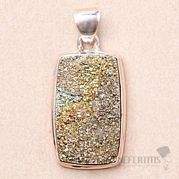 Pyrite rainbow pendant silver Ag 925 P253