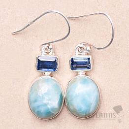 Larimar náušnice striebro Ag 925 E2584