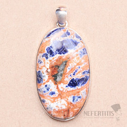 Sodalite orange pendant silver Ag 925 P274