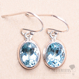 Topaz blue cut earrings silver Ag 925 LOT3