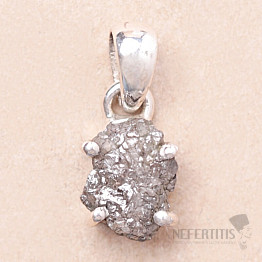 Diamond natural raw pendant silver Ag 925 LOT32