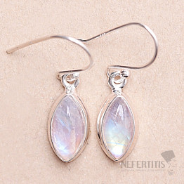 Moonstone rainbow earrings silver Ag 925 E3410