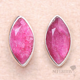 Indian ruby - adjusted earrings silver Ag 925 E346