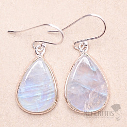 Moonstone rainbow earrings silver Ag 925 E3569