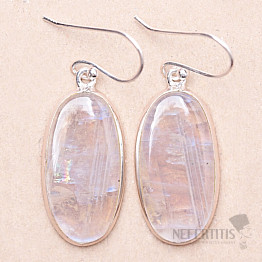 Moonstone rainbow earrings silver Ag 925 E3578