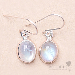 Moonstone rainbow earrings silver Ag 925 E3676