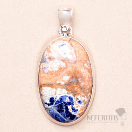 Sodalite orange pendant silver Ag 925 P385