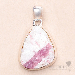 Tourmaline rubellite in crystal raw pendant silver Ag 925 P420