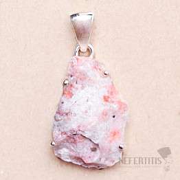 Cinnabarite raw pendant silver Ag 925 P44