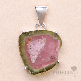 Tourmaline melon pendant silver Ag 925 P462