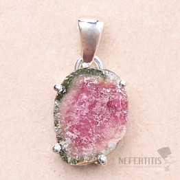 Tourmaline melon pendant silver Ag 925 P467