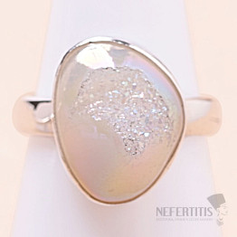 Druzy agate angelic aura ring silver Ag 925 R469