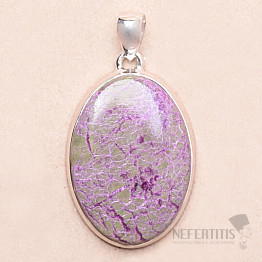 Variscite in purpurite pendant silver Ag 925 P526