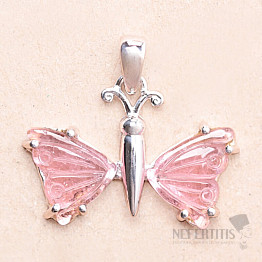 Tourmaline butterfly pendant silver Ag 925 LOT53