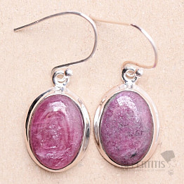 African ruby earrings silver Ag 925 E56