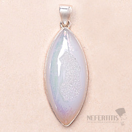 Druzy agate angelic aura pendant silver Ag 925 P566