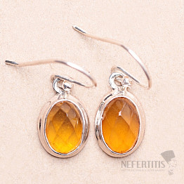 Cut amber earrings silver Ag 925 E57