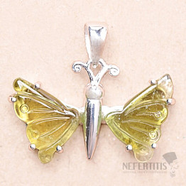 Tourmaline butterfly pendant silver Ag 925 LOT57