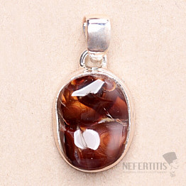 Mexican agate fire pendant silver Ag 925 57129