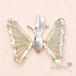 Tourmaline butterfly pendant silver Ag 925 LOT58