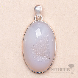 Druzy agate angelic aura pendant silver Ag 925 P586