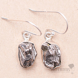 Campo del Cielo meteorite earrings silver Ag 925 E598