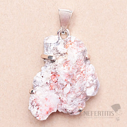 Cinnabarite raw pendant silver Ag 925 P6