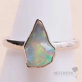 Opal Ethiopian raw ring silver Ag 925 LOT60