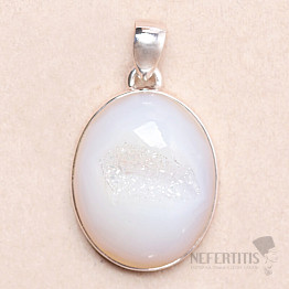 Druzy agate angelic aura pendant silver Ag 925 P603