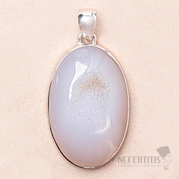 Druzy agate angelic aura pendant silver Ag 925 P611