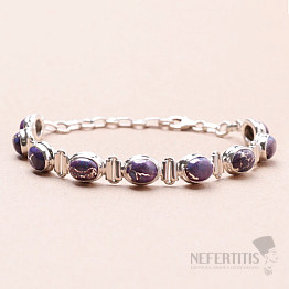 Turquoise purple bracelet silver Ag 925 61334