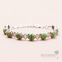 Turquoise green bracelet silver Ag 925 61345