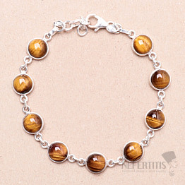 Tiger eye bracelet silver Ag 925 61355