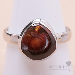 Agate Mexican Fire Ring Silver Ag 925 R619