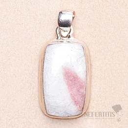 Tourmaline rubellite in crystal pendant silver Ag 925 64799