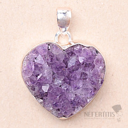 Amethyst druse heart pendant silver Ag 925 P650