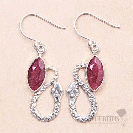 Indian ruby - adjusted earrings silver Ag 925 67872